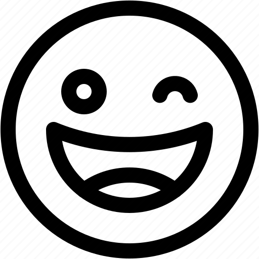 Grinning, winking, smiley, smile, wink, happy, flirtation icon - Download on Iconfinder