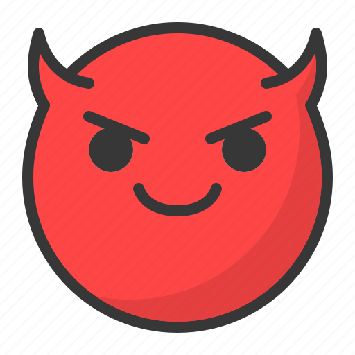 Demon, devil, emoji, emoticon, happy, smile icon