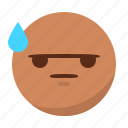angry, bored, drop, emoji, emoticon, face, tired