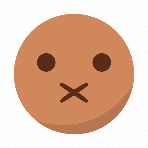 Emoji, emoticon, face, mouth, quiet, shut icon - Download on Iconfinder