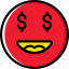 emoji, emoticons, face, money 