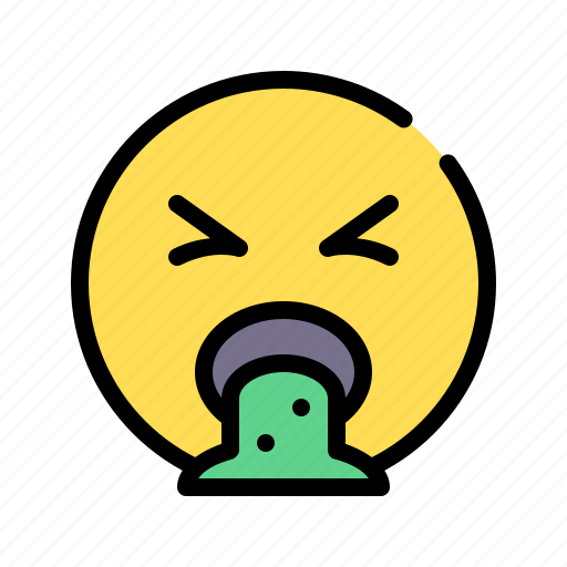 Sick, throw up, gag, nausea, emoji, emoticon, disgust icon - Download on Iconfinder