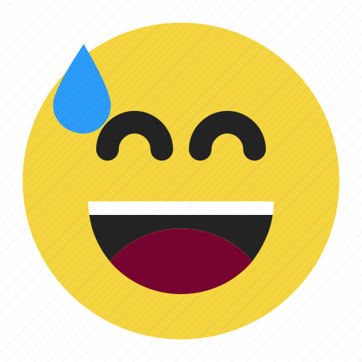 Emoji, emoticon, expression, happy, joke, laugh icon