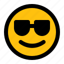 cool, emoticon, face, emoji, character, yellow, expression, facial, avatar