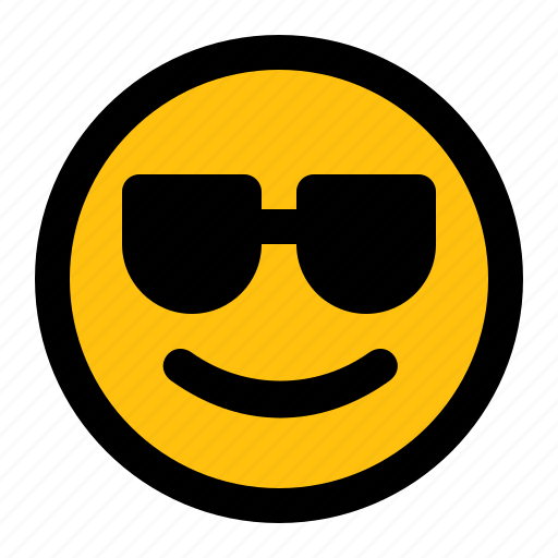 Cool, emoticon, face, emoji, character, yellow, expression icon - Download on Iconfinder
