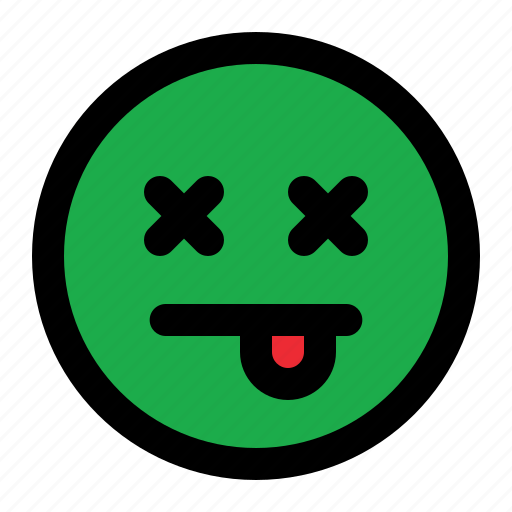 Dead, emoticon, face, emoji, character, yellow, expression icon - Download on Iconfinder