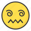 emoji, emoticon, expression, face, confused, dizzy 
