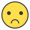 emoji, emoticon, expression, face, sad