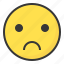 emoji, emoticon, expression, face, sad 