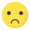 emoji, emoticon, expression, face, sad