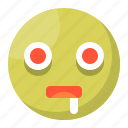 emoji, emoticon, expression, face, zombie