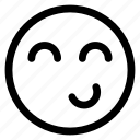 emoji, emoticon, expression, face, line, outline
