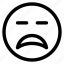emoji, emoticon, expression, face, line, outline 