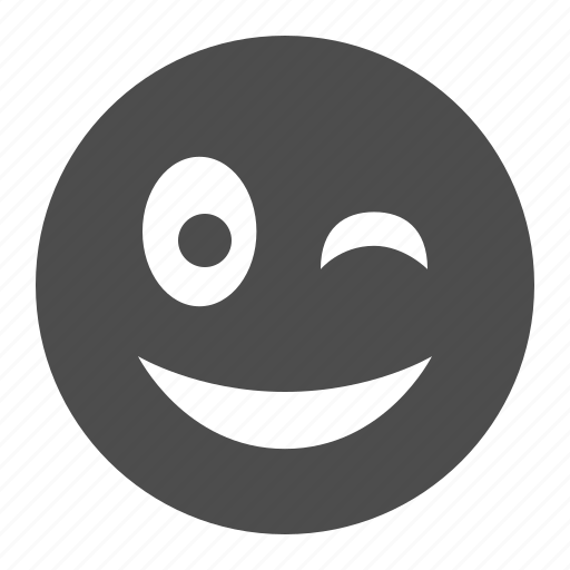 Emoticon, emoticons, face, smiley, smiley face, wink, winking icon - Download on Iconfinder