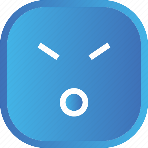 Angry, blue, emoji, face, facial, smiley icon - Download on Iconfinder