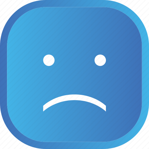 Blue, emoji, face, facial, sad, smiley icon - Download on Iconfinder