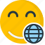 cyber, emoticons, face, globe, smiley, internet, web 