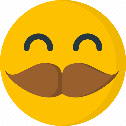 Emoticons, face, happy, mustache, smiley, emotion, man icon - Download on Iconfinder