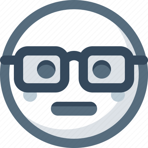 Emoticon, face, glasses, nerdy, smart, smile, smiley icon - Download on Iconfinder