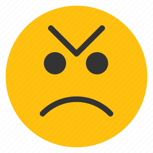 Angry, emoticons, eyebrows, furrow, smiley, upset, emoji icon - Download on Iconfinder