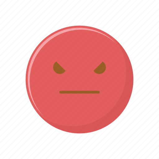 Angry, character, emoticon, expression, face, red icon - Download on Iconfinder