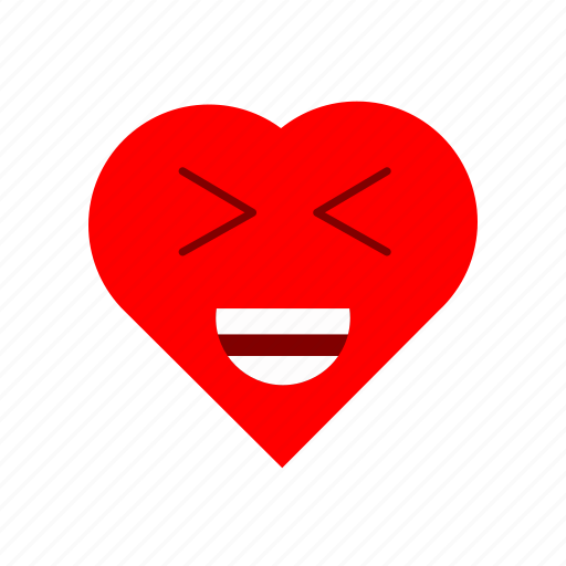 Emoticon, emotion, expression, heart, love, tertawa icon - Download on Iconfinder