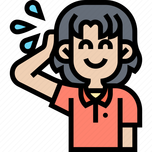 Embarrassed, shy, ashamed, female, fun icon - Download on Iconfinder