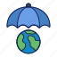 world, earth, umbrella, safe, global 