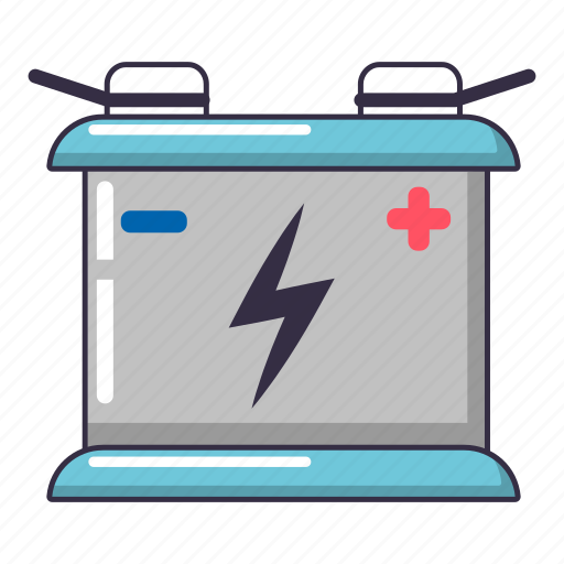 Accumulator, battery, cartoon, charge, electric, logo, object icon - Download on Iconfinder