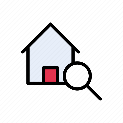 Building, construction, house, realestate, search icon - Download on Iconfinder