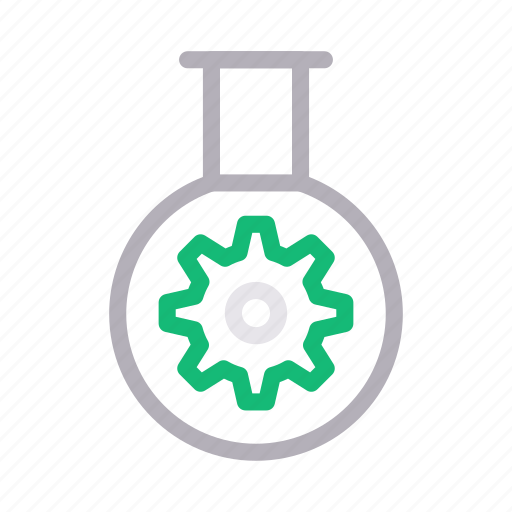 Beaker, cogwheel, flask, gear, science icon - Download on Iconfinder