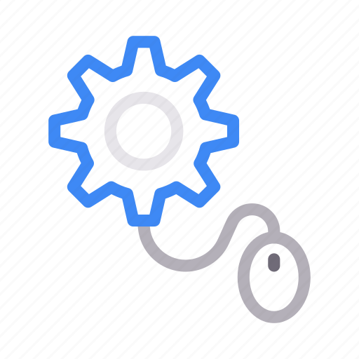 Cogwheel, engineering, mouse, online, setting icon - Download on Iconfinder
