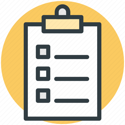 Checklist, clipboard, document, form, questionnaire icon - Download on Iconfinder