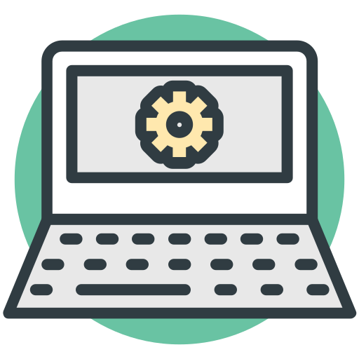 Gear sign, laptop screen, programming, repair concept, website development icon - Download on Iconfinder