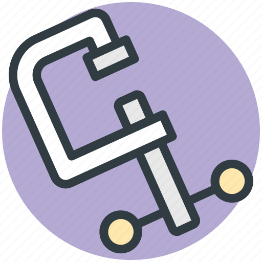 C clamp symbol, carpentry, construction equipment, hardware, work tool icon - Download on Iconfinder