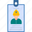 id, card, employee, identity, profile, job, work, icon 
