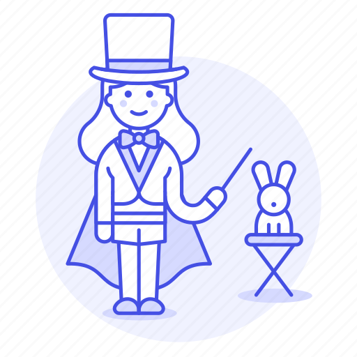 Performance, female, wizard, rabbit, show, trick, entertainment icon - Download on Iconfinder
