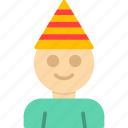 man, avatar, hat, party, birthday, male, celebration
