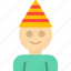 man, avatar, hat, party, birthday, male, celebration 