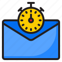 envelope, email, clock, stopwatch