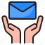 mail, email, envelope, hand, message 