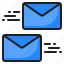 mail, email, envelope, send, receive 