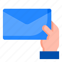 email, envelope, mail, hand, letter