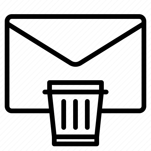 Email, envelope, mail, bin, trash icon - Download on Iconfinder