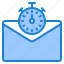 envelope, email, clock, stopwatch 