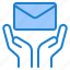 mail, email, envelope, hand, message 