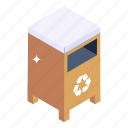 recycle can, waste bin, recycle trash, recycling container, trash bin 