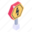 thunder sign, road sign, electric hazard, high voltage sign, thunder caution 