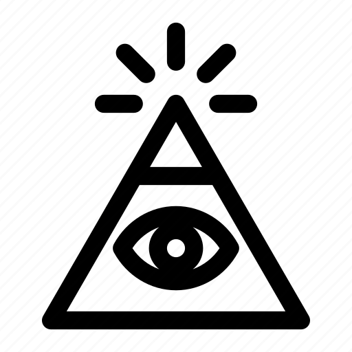 Illuminati, symbolic, pyramid, eye, triangle, esoteric, unidentified icon - Download on Iconfinder