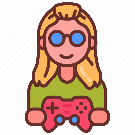 Girl, gamer, game, player, video, online, console icon - Download on Iconfinder